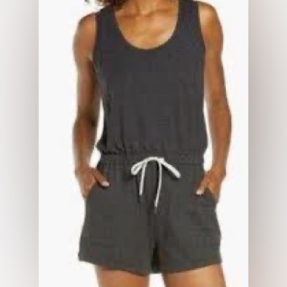 Wilfred Free Sleeveless Summer Romper Bohemian Green White Drawstring Size S